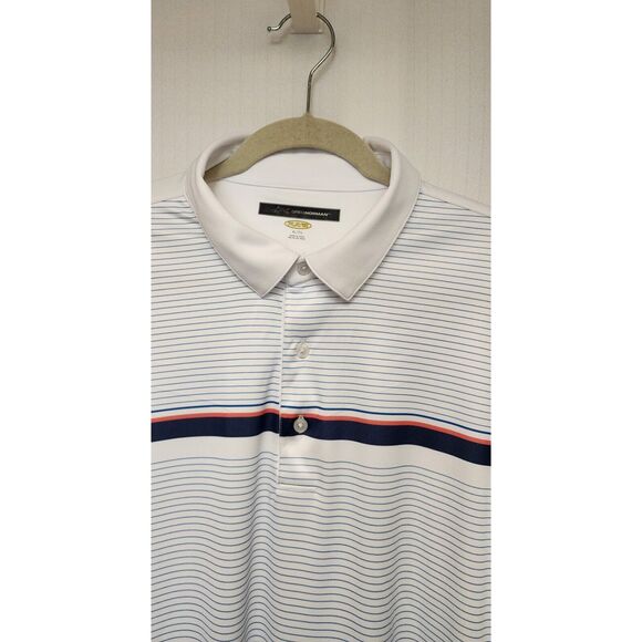 Greg Norman Men’s White Striped Golf Polo Shirt Size XL Lots Of 3 - Picture 3 of 16